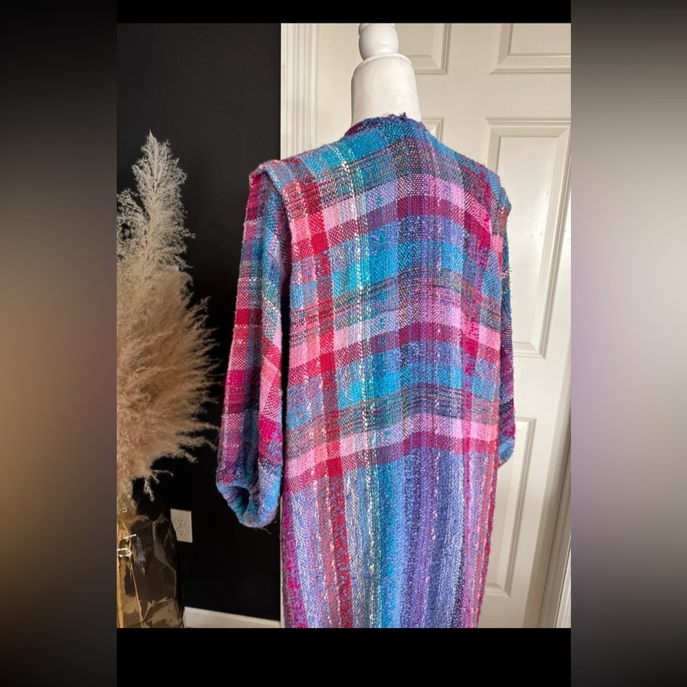Vintage Elizabeth Jenkins Fiber Artist Handwoven Jacket Duster One Size - Picture 8 of 12